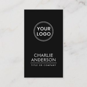 Black custom logo vertical modern minimalist business card
