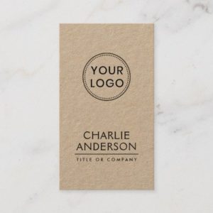 Custom logo vertical modern minimalist Kraft paper Business Card