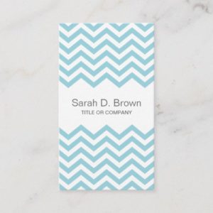 Modern aqua chevron pattern business card