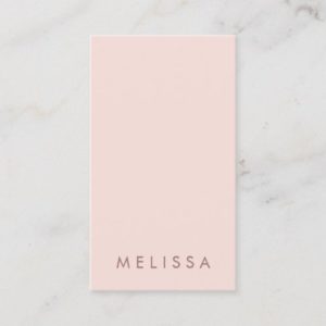 Modern blush pink minimalist professional vertical business card