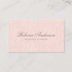 Blush pink wood texture chic trendy pretty script business card