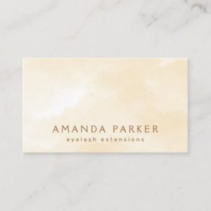 Cream watercolor trendy boutique beauty stylist business card