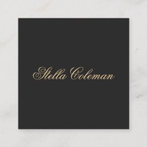 Dark gray minimal minimalist professional square business card
