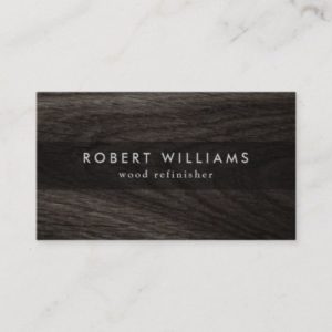 Dark wood grain carpenter carpentry professional business card