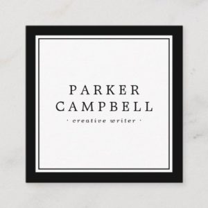 Elegant black border professional minimalist square business card