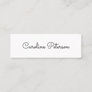 Elegant minimalist white mini business card