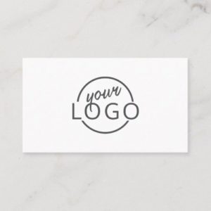 Feminine script custom logo modern white minimal business card