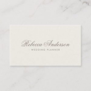 Light beige brow minimal chic trendy pretty script business card