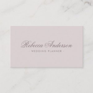 Light muted lavender chic trendy pretty script business card