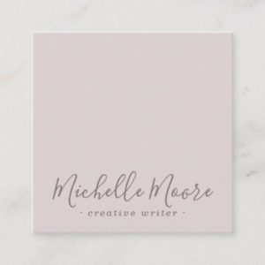 Light muted lavender elegant minimal professional square business card