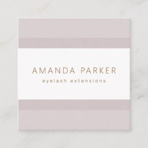 Light muted lavender elegant spa boutique square business card
