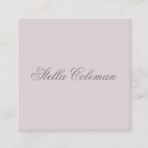 Light muted lavender minimalist professional square business card