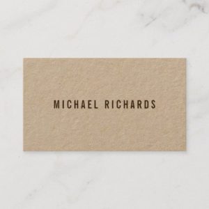 Modern masculine minimalist Kraft paper Business Card