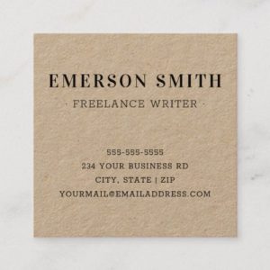 Modern minimalist professional Kraft paper Square Business Card