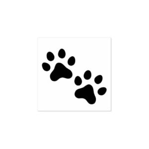 Paw prints rubber stamp