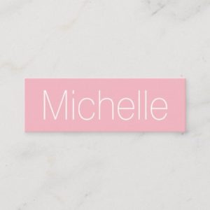 Pink modern minimalist with large name trendy mini business card