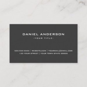 Professional simple dark gray consultant business card
