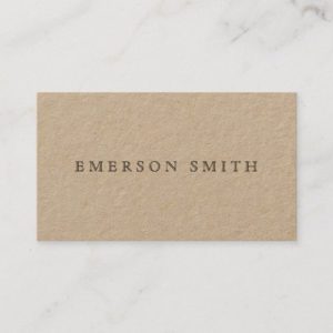Retro minimalist rustic Kraft paper professional Business Card