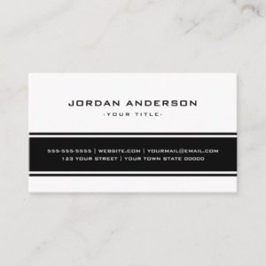 Stylish black and white simple professional business card
