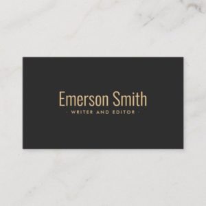 Stylish dark gray modern minimal professional business card