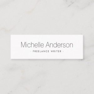 White elegant minimal networking mini business card