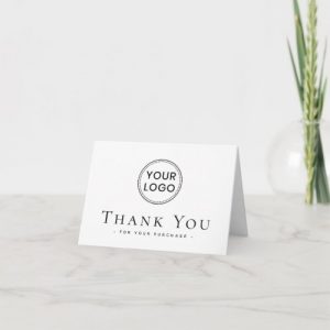 Custom logo social media elegant thank you card