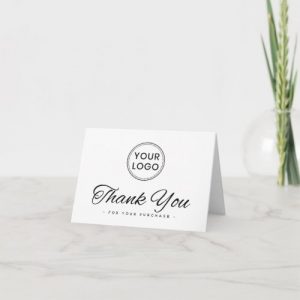 Custom logo social media elegant thank you card