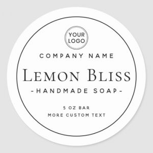 Elegant modern minimal round product label