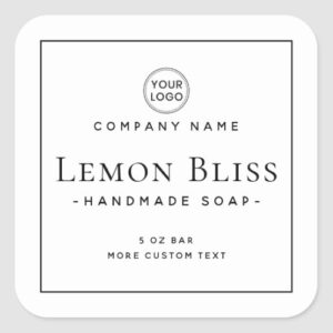 Elegant modern minimal square product label
