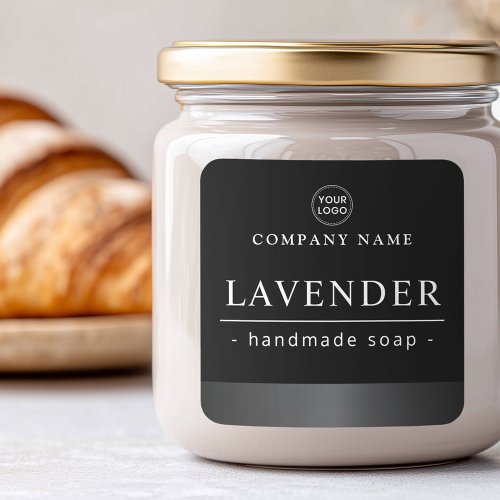 Gray satin border black logo product label