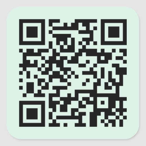 Light mint green QR code square paper stickers