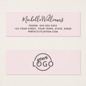 Light pink add logo Mini Business Card