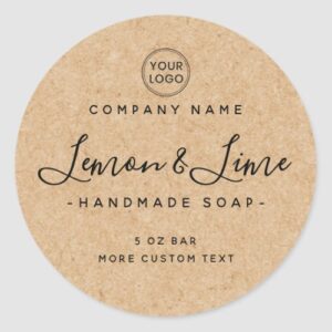 Minimal round Kraft paper look product label