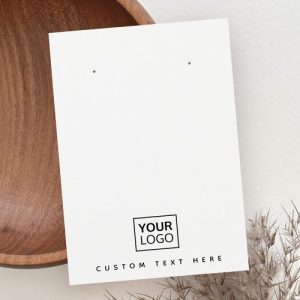 Custom logo, white or any color earring display card template