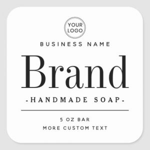White square product labels
