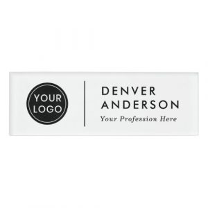 Custom logo modern minimalist name tag