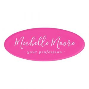 Feminine script elegant hot pink name tag