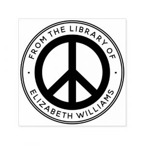 Pace symbol from the library of book custom name s self-inking stamp