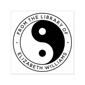 Yin yang from the library of book custom name self-inking stamp