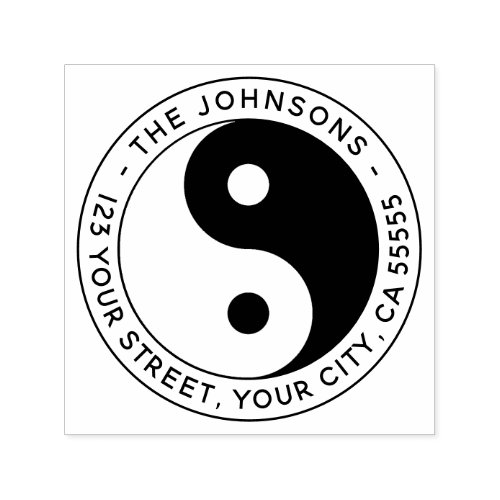 Yin yang symbol modern return address self-inking stamp - Image 2