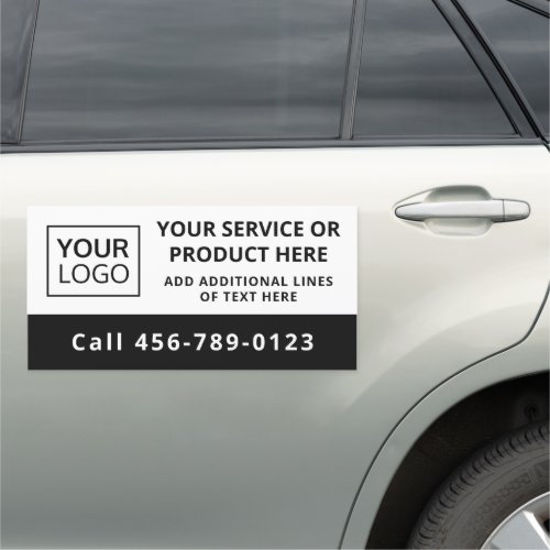 Black and white add logo business service vehicle advertising magnet
