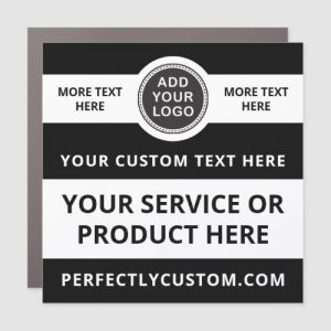 Black and white custom logo business service car magnet