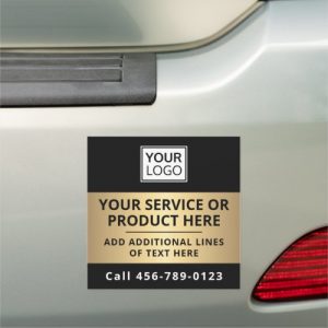 Custom logo black golden gradient business service car magnet