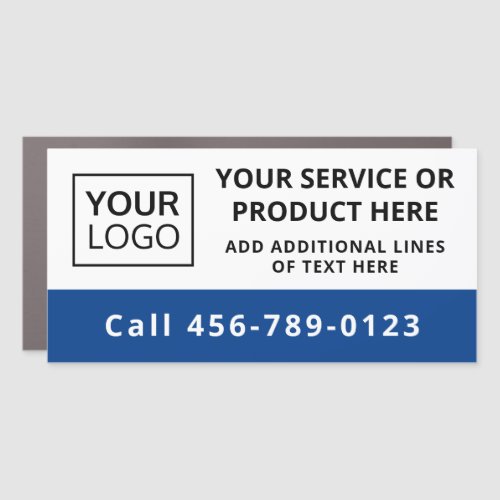 Custom logo business service blue and white vehicle advertising magnet