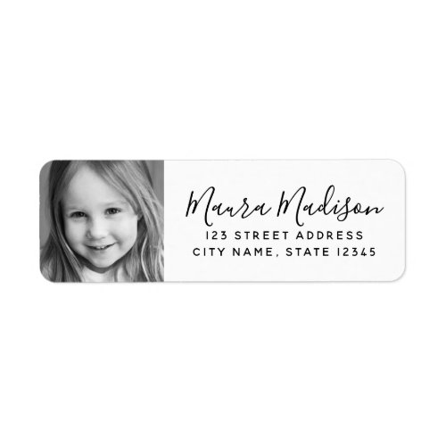 Custom photo elegant script return address label - Image 2
