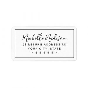 Elegant minimal white or any color return address label