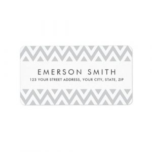 Light gray chevron zigzag pattern return address label