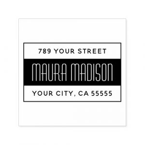 Modern trendy fashion return address self-inking stamp