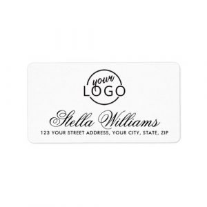 Pretty script custom logo or photo return address label