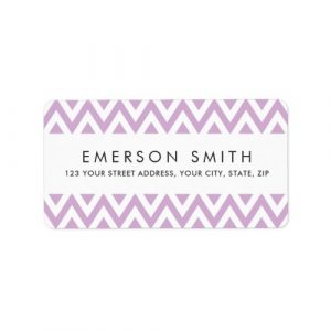 Purple chevron zigzag pattern return address label